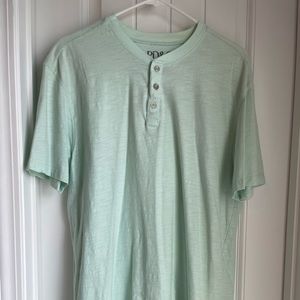 Mint Green Button up short sleeve Henley size XL